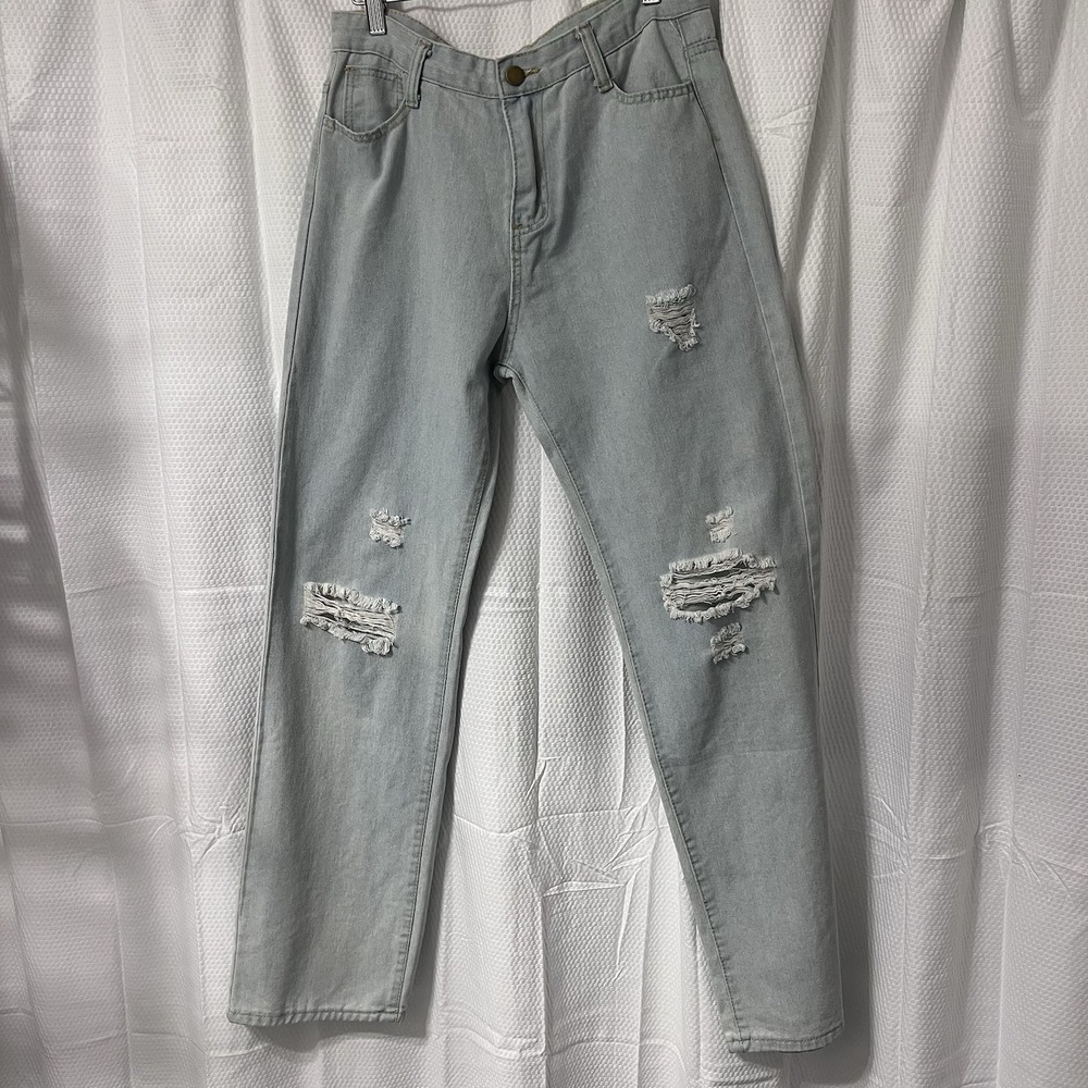 NWT High Waist Super Light Denim Wide Leg Jeans Med Tall Y2K 00s Barrel Leg W30